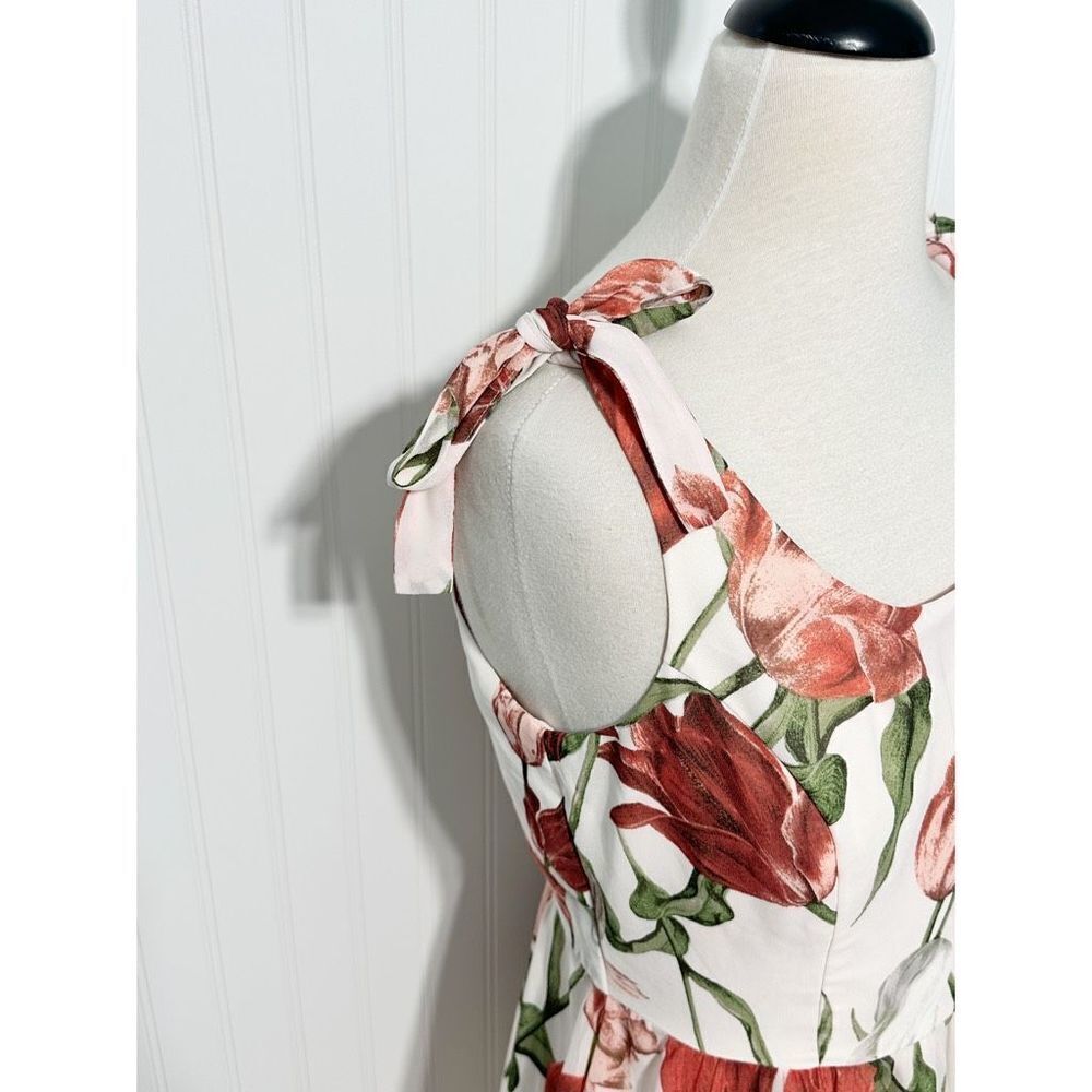 Anthropologie Paper Crown‎ Tulipa Double Tie Sleeveless Party Mini Dress Large - Picture 5 of 13